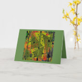 "Abstracte Ala-modus" Gevouwen blanco Wenskaart Kaart (Gele Bloem)