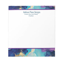 Abstracte Alcohol Inkt Blauwe Lavendel Zakelijk Notitieblok