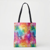 Abstracte alcohol inkt stijl regenboog tote bag (Voorkant)