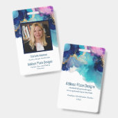 Abstracte Alcoholinkt Afbeelding Personeelsbeveili Badge (Voor- en achterkant)
