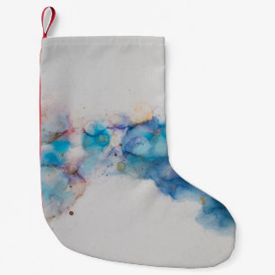 Abstracte Alcoholinkt Art Achtergrond Kleine Kerstsok