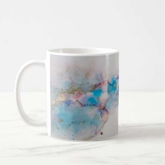 Abstracte Alcoholinkt Art Achtergrond Koffiemok (Links)
