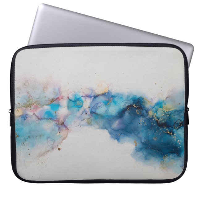 Abstracte Alcoholinkt Art Achtergrond Laptop Sleeve (Voorkant)