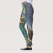 Abstracte alcoholinkt Art Blauwgroen Paars blauw g Leggings (Links)