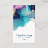 Abstracte alcoholinkt Blauwe Lavendel Visitekaartje (Voorkant)