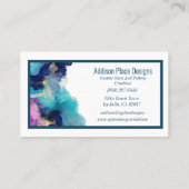 Abstracte alcoholinkt Blauwe Lavendel Visitekaartje (Achterkant)