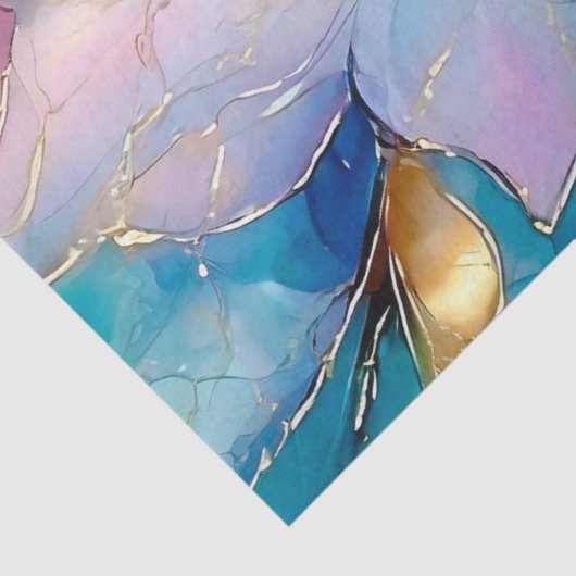 Abstracte alcoholinkt bloemendecoupage tissuepapier (Detail)