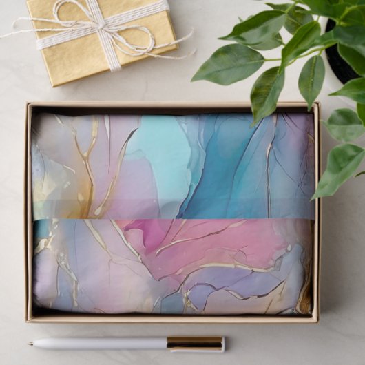 Abstracte alcoholinkt bloemendecoupage tissuepapier (Geschenk)