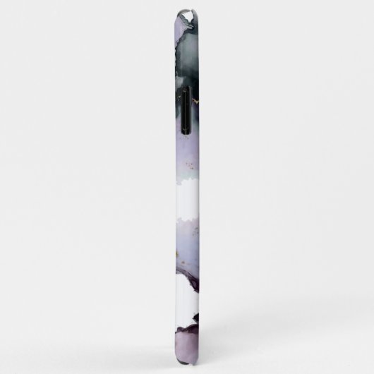 Abstracte alcoholinkt Dusty Blauwgroen Lila Dusty Case-Mate iPhone Case (Achterkant/rechts)