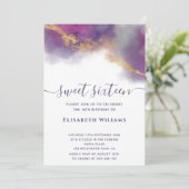 Abstracte alcoholinkt goud modern script invitatie kaart (Staand voorkant)