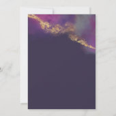 Abstracte alcoholinkt goud modern script invitatie kaart (Achterkant)