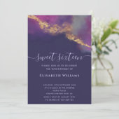 Abstracte alcoholinkt goud modern script kaart (Staand voorkant)