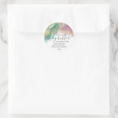 Abstracte alcoholinkt goud moderne script klassi ronde sticker (Tas)
