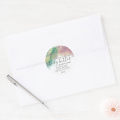 Abstracte alcoholinkt goud moderne script klassi ronde sticker (Envelop)