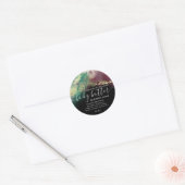Abstracte alcoholinkt goud moderne script ronde sticker (Envelop)