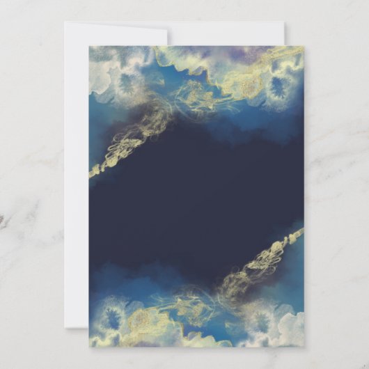 Abstracte alcoholinkt goud  moderne script   uitno kaart (Achterkant)