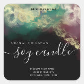 Abstracte alcoholinkt goud moderne scriptkaars vierkante sticker (Voorkant)