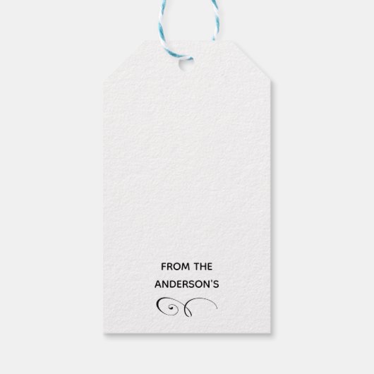 Abstracte alcoholinkt goud zwart oranje cadeaulabel (Achterkant)