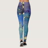 Abstracte alcoholinkt Groen Paars Blauw & Goud Leggings (Achterkant)