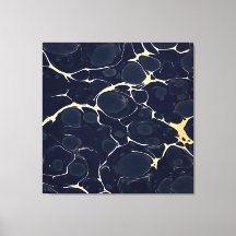 Abstracte alcoholinkt kunst in donkerblauw II