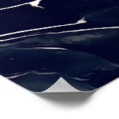 Abstracte alcoholinkt kunst in donkerblauw II Poster (Hoek)