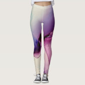 Abstracte alcoholinkt Kunstroze Paars blauw wit Leggings (Voorkant)
