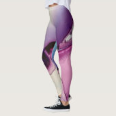 Abstracte alcoholinkt Kunstroze Paars blauw wit Leggings (Links)