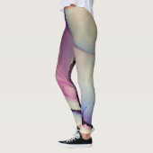Abstracte alcoholinkt Kunstroze Paars blauw wit Leggings (Links)