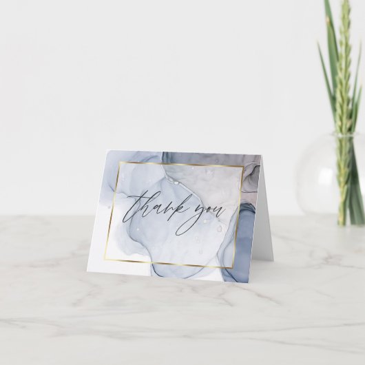 Abstracte alcoholinkt Mauve Dusty Plum Bedankkaart (Voorkant)