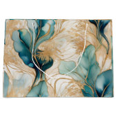 Abstracte alcoholinkt met gouden accenten groot cadeauzakje (Voorkant)