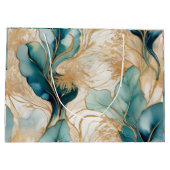 Abstracte alcoholinkt met gouden accenten groot cadeauzakje (Achterkant)