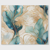 Abstracte alcoholinkt met goudranden cadeaupapier (Vlak)