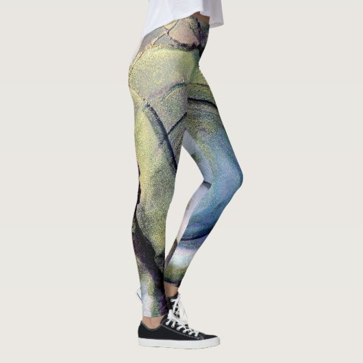 Abstracte alcoholinkt multiverkleurd leggings (Rechts)