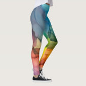 Abstracte alcoholinkt regenboogkleurige vloeibare  leggings (Rechts)