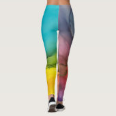 Abstracte alcoholinkt regenboogkleurige vloeibare  leggings (Achterkant)