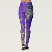 Abstracte alcoholinkt, rijke paars met goud leggings (Achterkant)