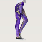 Abstracte alcoholinkt, rijke paars met goud leggings (Rechts)