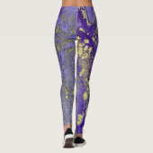 Abstracte alcoholinkt, rijke paars met goud leggings (Achterkant)