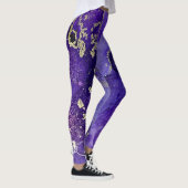 Abstracte alcoholinkt, rijke paars met goud leggings (Rechts)