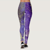 Abstracte alcoholinkt, rijke paars met goud leggings (Achterkant)