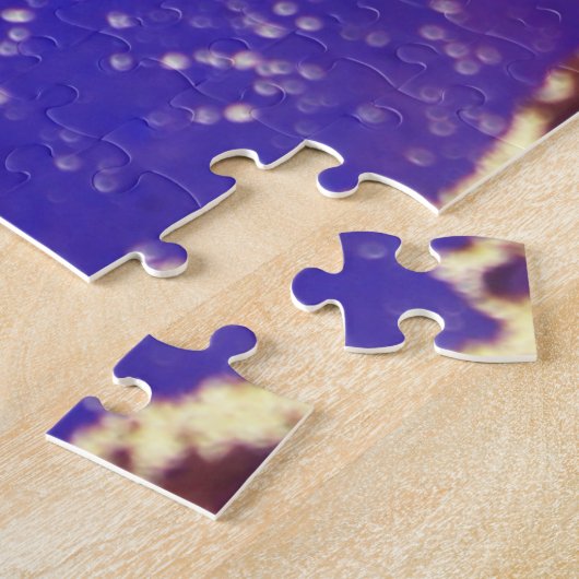 Abstracte alcoholinkt Royal Blue Citrus Brass Jigs Legpuzzel (Zijkant)