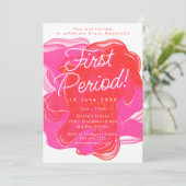 Abstracte Alcoholinkt Roze Oranje Periode Partij Kaart (Staand voorkant)