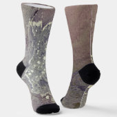 Abstracte alcoholinkt Roze Paars grijs zilver Sokken (Gebogen)