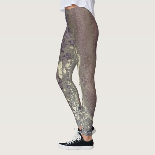 Abstracte alcoholinkt Roze Paars Silver Leggings (Links)