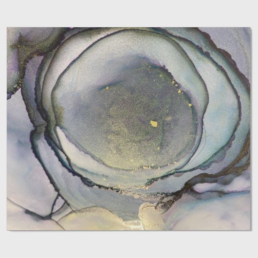 Abstracte alcoholinkt Shimmery Paars Blauwgroen Go Cadeaupapier (Vlak)