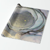 Abstracte alcoholinkt Shimmery Paars Blauwgroen Go Cadeaupapier (Uitgerold)