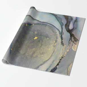 Abstracte alcoholinkt Shimmery Paars Blauwgroen Go Cadeaupapier