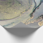 Abstracte alcoholinkt Shimmery Paars Blauwgroen Go Cadeaupapier (Hoek)