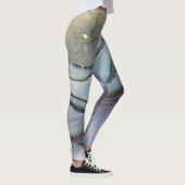 Abstracte alcoholinkt Shimmery Paars Blauwgroen Go Leggings (Rechts)