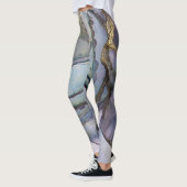 Abstracte alcoholinkt Shimmery Paars Blauwgroen Go Leggings (Links)